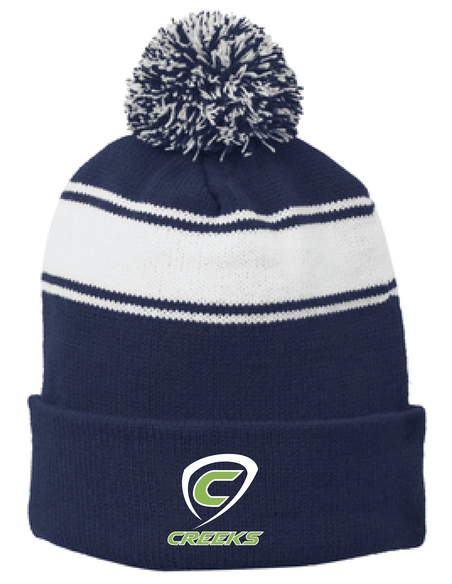 Sport-Tek Stripe Pom Pom Beanie
